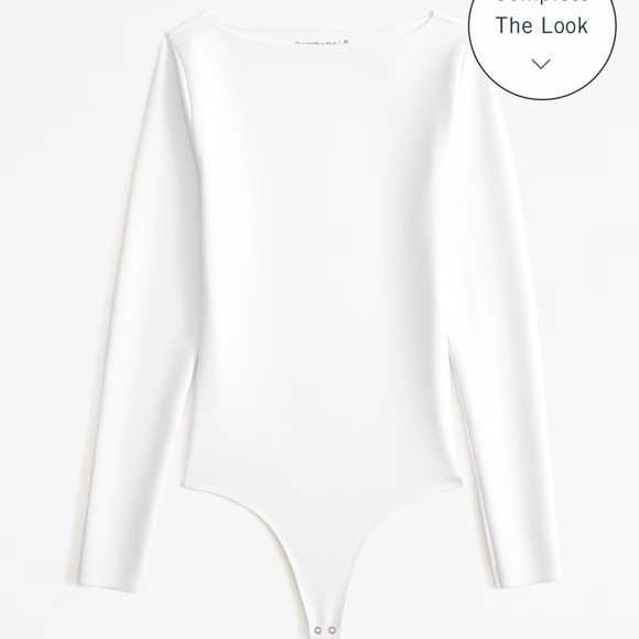 abercrombie and fitch Long-Sleeve Sculpt Matte Fabric Slash Bodysuit - Picture 4 of 6